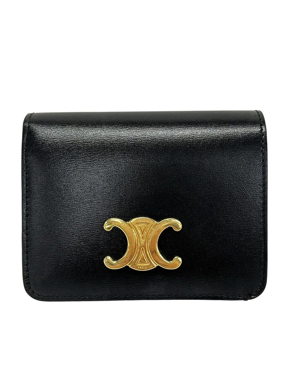 Celine Trionf Compact Wallet Black #320162C66B